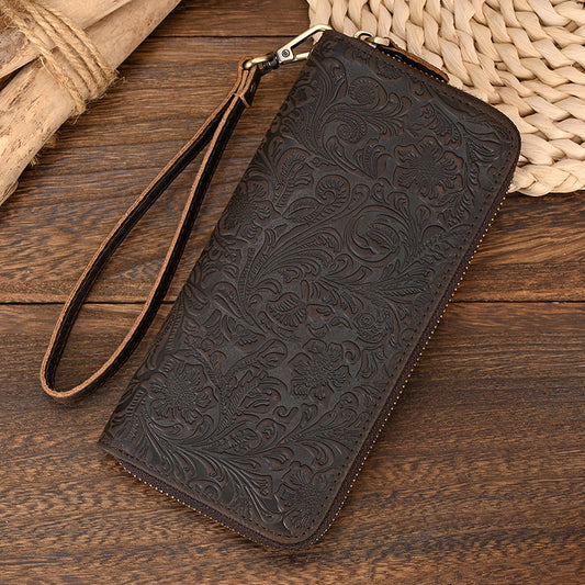 Retro Embossed Fashion Long Wallet