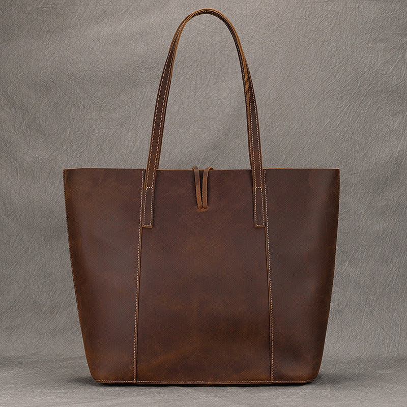 Genuine leather tote bag