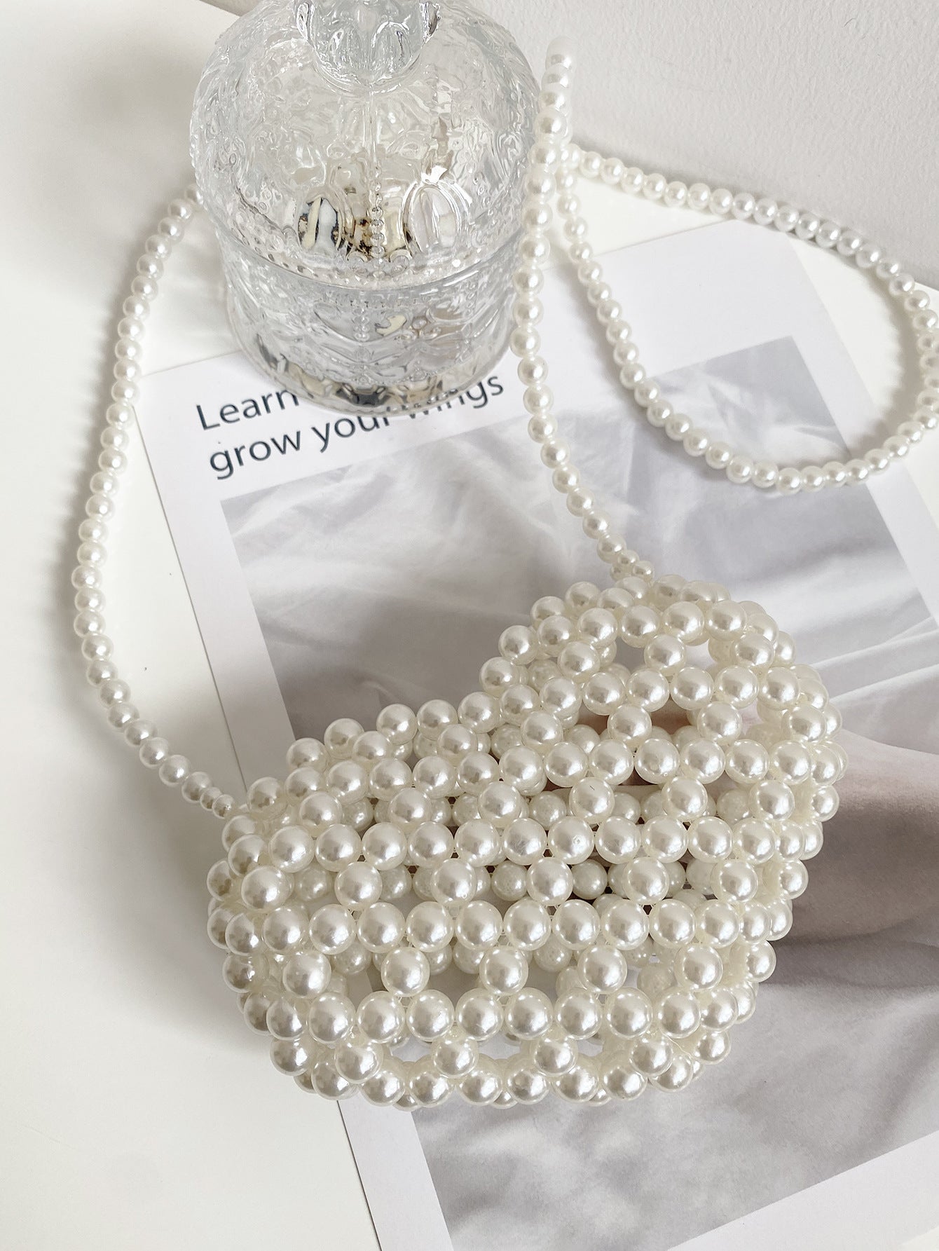 pearl decorated party bag