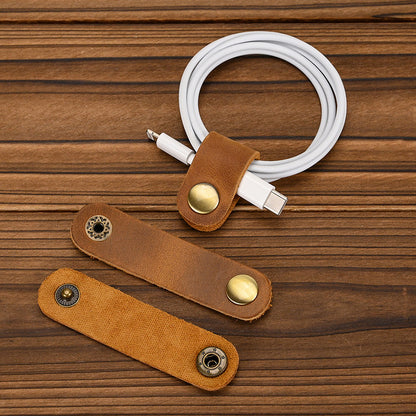 Genuine leather vintage key chain