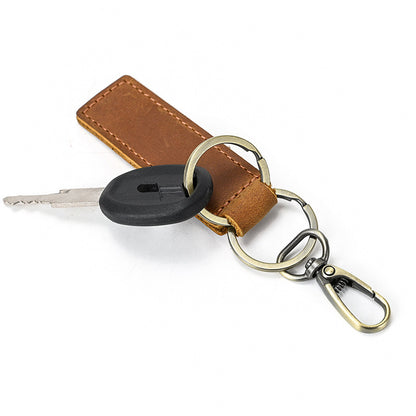 Genuine leather vintage key chain