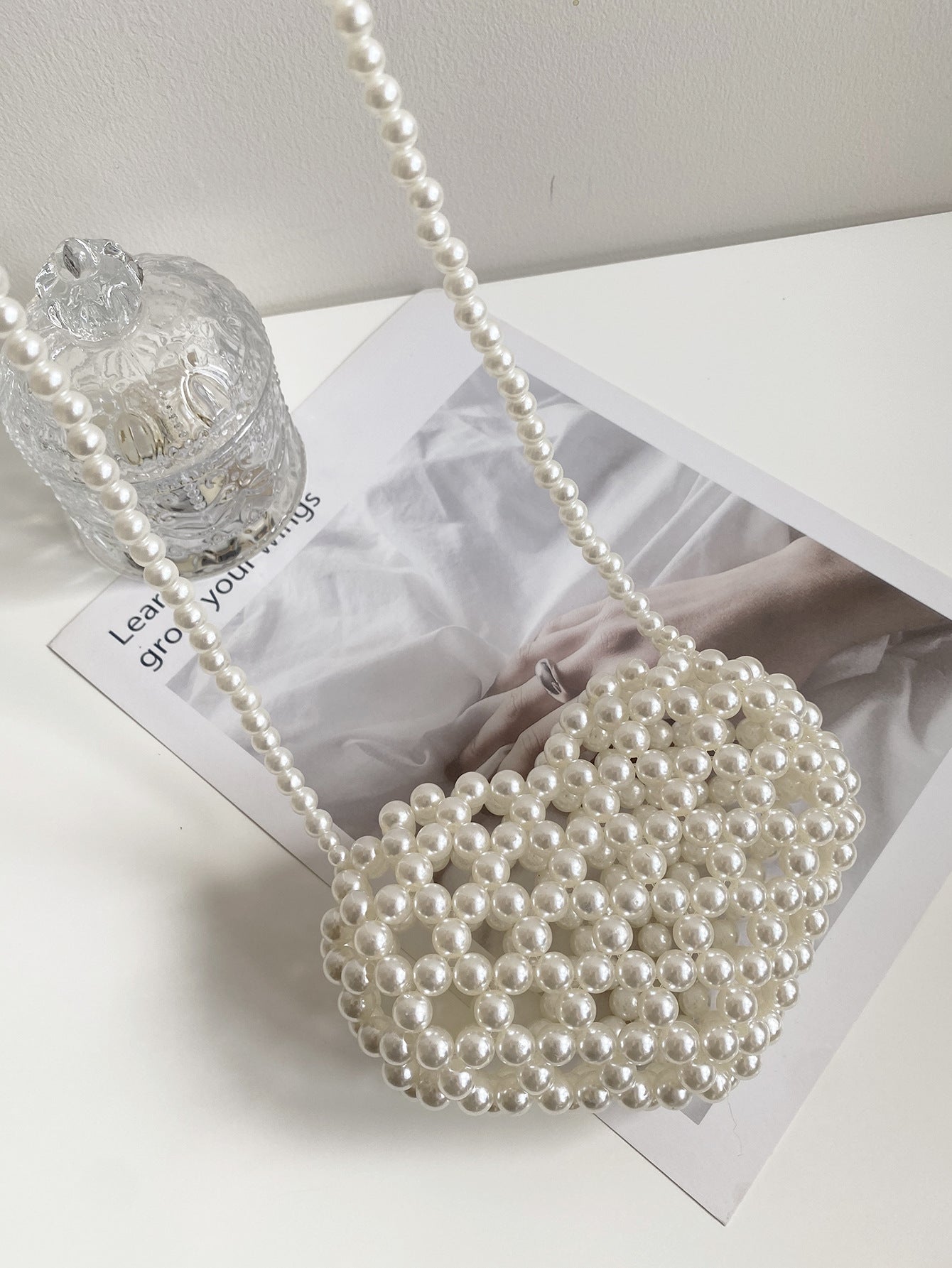 pearl decorated party bag