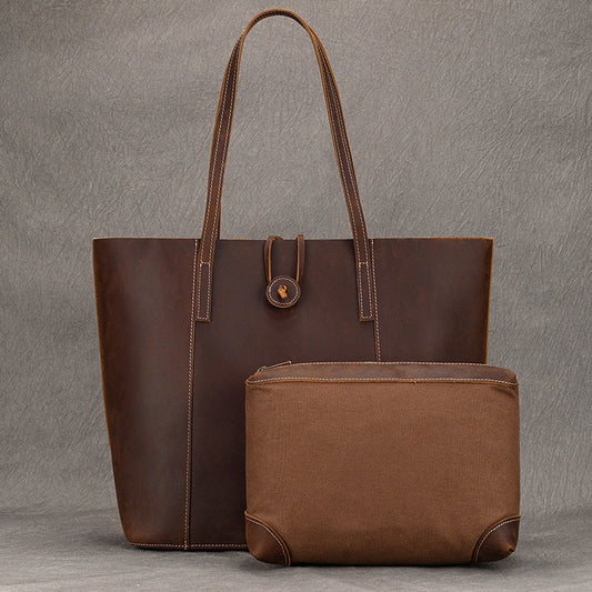 Genuine leather tote bag