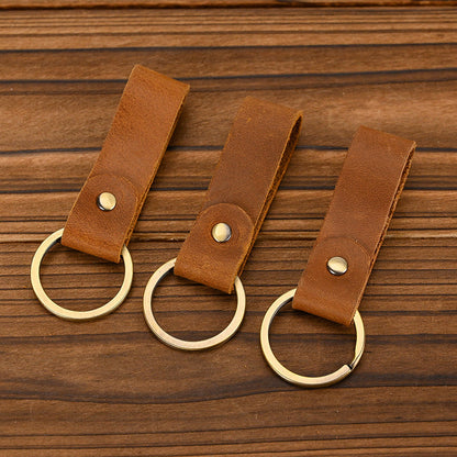 Genuine leather vintage key chain