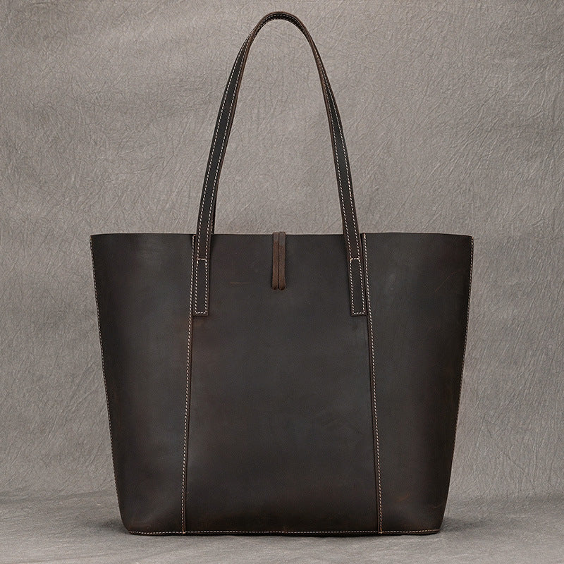 Genuine leather tote bag