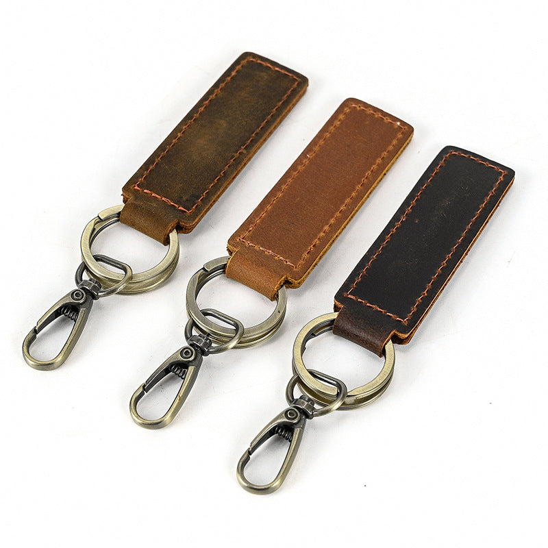 Genuine leather vintage key chain