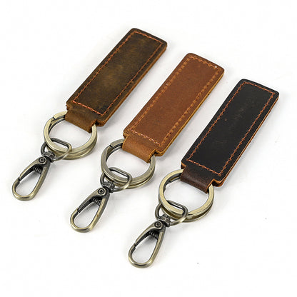 Genuine leather vintage key chain